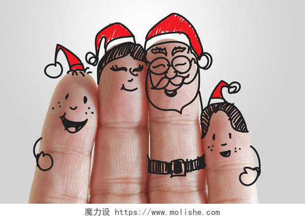 手指家庭温馨圣诞节背景